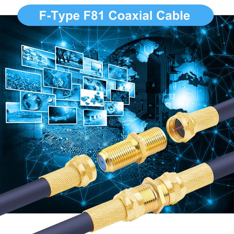 Pasow F81 Barrel Connectors High Frequency 3GHz Female to Female F-Type Adapter Couplers (20 pcs, Gold) - Image 2